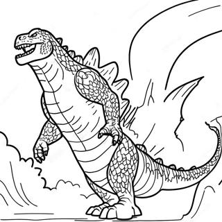 Godzilla Atomic Breath Coloring Page 32632-26278