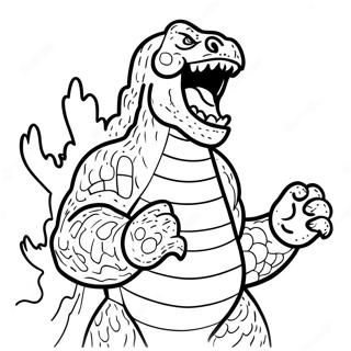 Godzilla Roaring With Atomic Breath Coloring Page 32633-26289