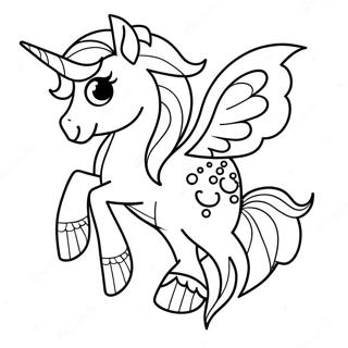 Sparkling Mermaid Pony Coloring Page 32643-26293