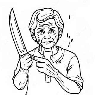 Creepy Serial Killer With Knife Coloring Page 32663-26310