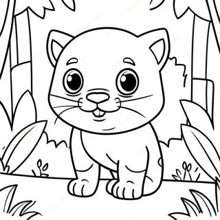 Cute Prowler In Jungle Coloring Page 32673-26316