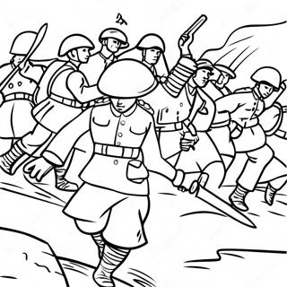 World War 1 Soldiers In Battle Coloring Page 32692-26326