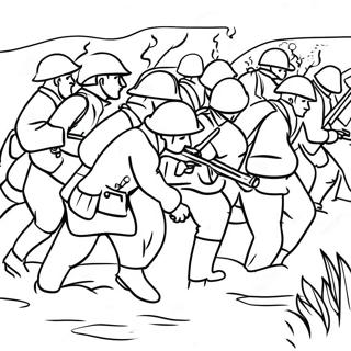 World War 1 Soldiers In Battle Coloring Page 32692-26327