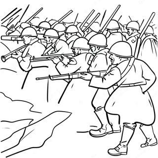 World War 1 Soldiers In Battle Coloring Page 32692-26328