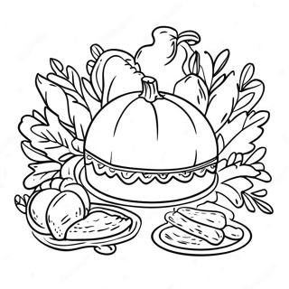 Pilgrims Thanksgiving Feast Coloring Page 32732-26368