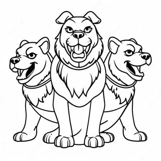 Cerberus Mythical Three Headed Dog Coloring Page 32792-26410