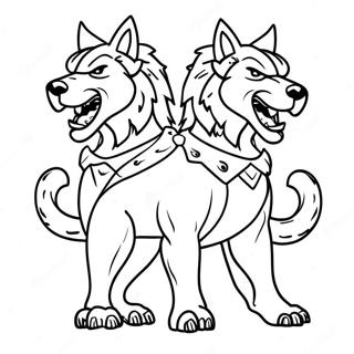 Fierce Cerberus Guardian Of The Underworld Coloring Page 32793-26414