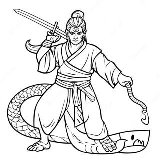 Obanai Iguro With Serpent Sword Coloring Page 32803-26422