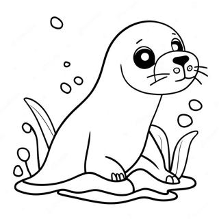 Playful Sea Lion Splashing Water Coloring Page 32813-26431