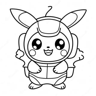 Cute Pikachu In Among Us Spacesuit Coloring Page 32823-26442