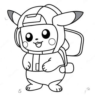 Cute Pikachu In Among Us Spacesuit Coloring Page 32823-26443