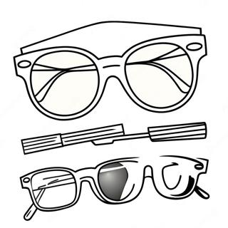 Vintage Sunglasses Hipster Coloring Page 32843-26459