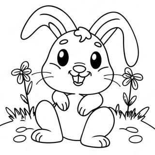 Joyful Easter Bunny Coloring Page 32923-26522