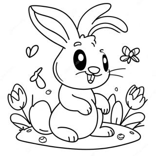 Joyful Easter Bunny Coloring Page 32923-26523