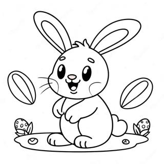 Joyful Easter Bunny Coloring Page 32923-26524