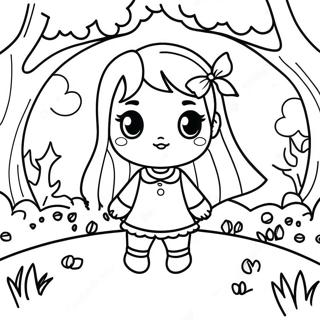 Chibi Girl In Magical Forest Coloring Page 32933-26525