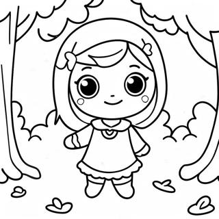 Chibi Girl In Magical Forest Coloring Page 32933-26526