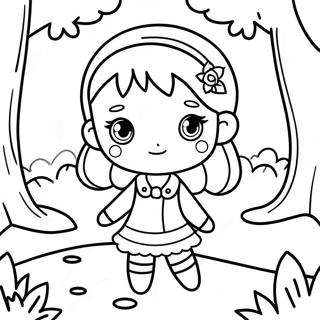 Chibi Girl In Magical Forest Coloring Page 32933-26527