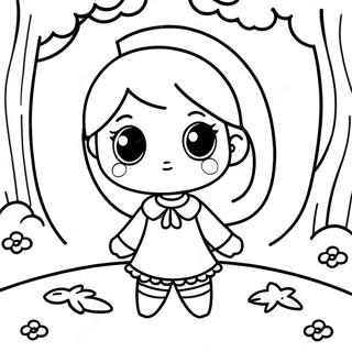 Chibi Girl In Magical Forest Coloring Page 32933-26528