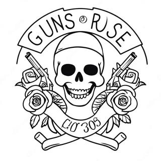 Guns And Roses Coloring Pages