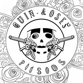 Guns And Roses Logo Coloring Page 32942-26532