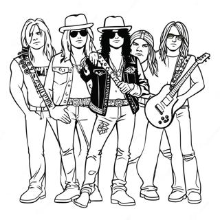 Guns And Roses Band Members Coloring Page 32943-26534