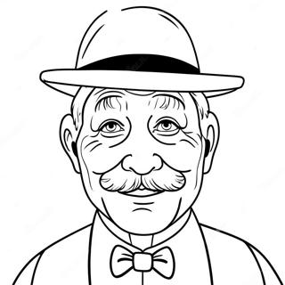 Funny Uncle With A Hat Coloring Page 32983-26562