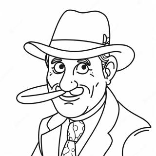 Funny Uncle With A Hat Coloring Page 32983-26563