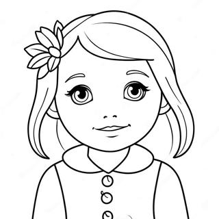 Cute Emma With A Flower Coloring Page 32993-26576