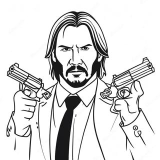 John Wick With Guns Coloring Page 33003-26581