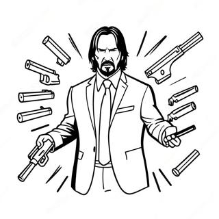 John Wick With Guns Coloring Page 33003-26584