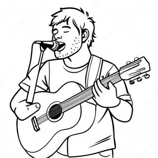 Ed Sheeran Singing With Guitar Coloring Page 33023-26597