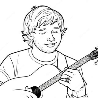 Ed Sheeran Singing With Guitar Coloring Page 33023-26598