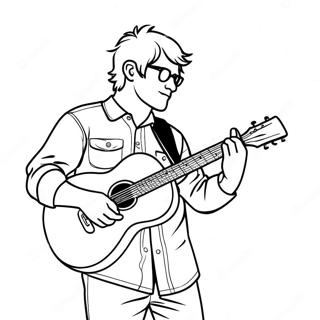 Ed Sheeran Singing With Guitar Coloring Page 33023-26599