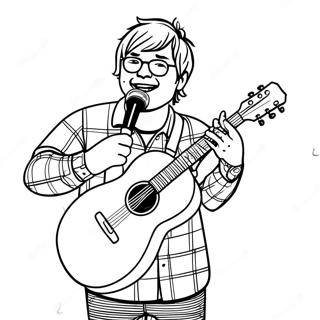 Ed Sheeran Singing With Guitar Coloring Page 33023-26600