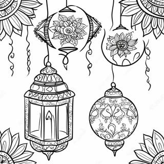 Festive Eid Lanterns Coloring Page 3302-2738