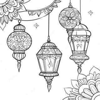 Festive Eid Lanterns Coloring Page 3302-2739