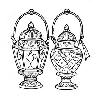 Festive Eid Lanterns Coloring Page 3302-2740