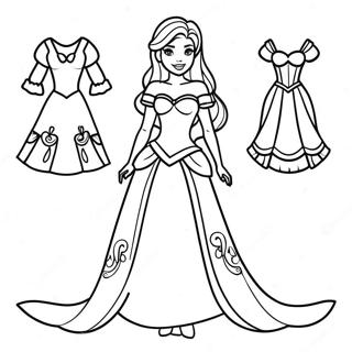 Disney Princess Paper Doll Coloring Page 33052-26624