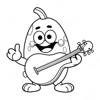 Cute Cartoon Mandolin Coloring Page 33073-26636