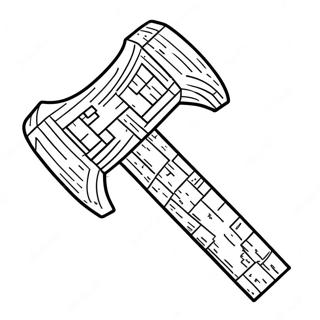 Minecraft Axe Coloring Pages