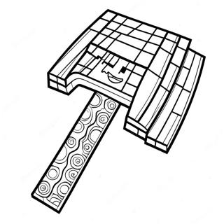 Pixelated Minecraft Axe Coloring Page 33083-26642