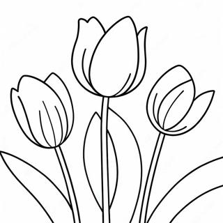 Colorful Tulips In Bloom Coloring Page 3312-2743