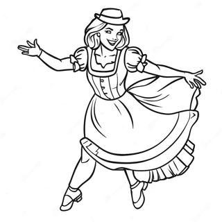 Cheerful Oktoberfest Dancer Coloring Page 33133-26685