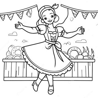 Cheerful Oktoberfest Dancer Coloring Page 33133-26686