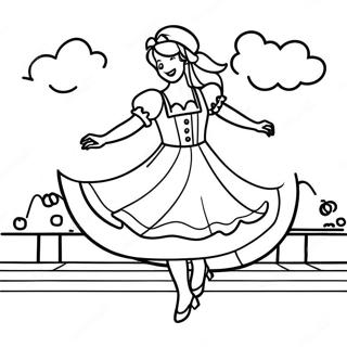 Cheerful Oktoberfest Dancer Coloring Page 33133-26687