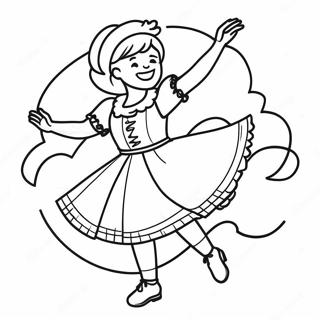 Cheerful Oktoberfest Dancer Coloring Page 33133-26688