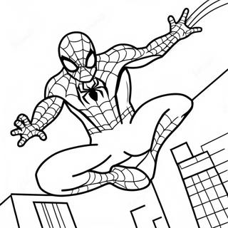 Spiderman 3 Action Pose Coloring Page 33152-26700