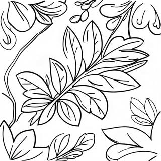 Colorful Leafy Branch Coloring Page 33163-26710