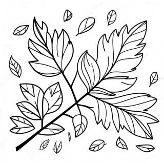 Colorful Leafy Branch Coloring Page 33163-26712